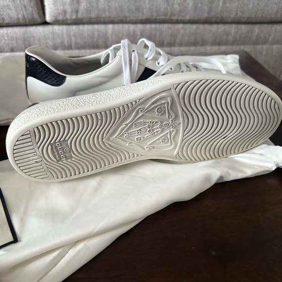 Gucci Aces, Men’s 12.5 US, worn exactly once. White / Navy - Picture 6 of 6